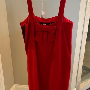 Red wool bow dress